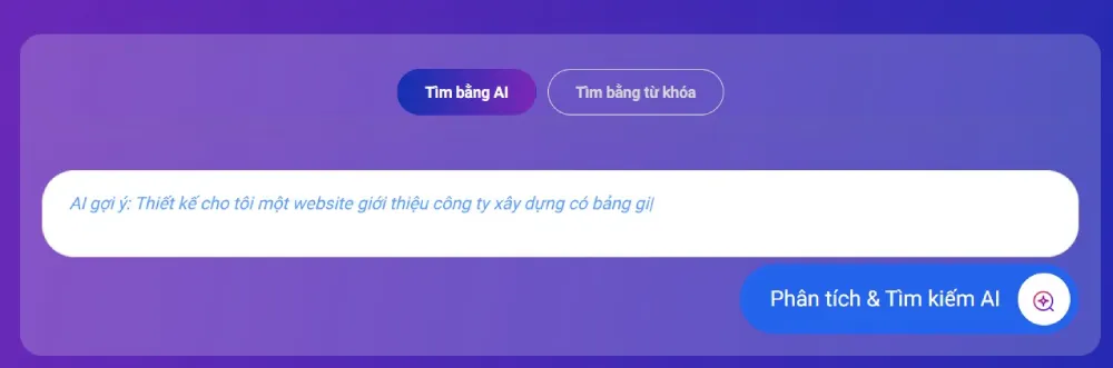 Tìm kiếm mẫu giao diện website bằng AI