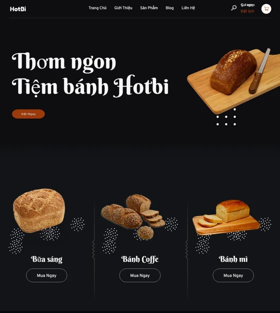 Mẫu giao diện Mẫu website tiệm bánh 02