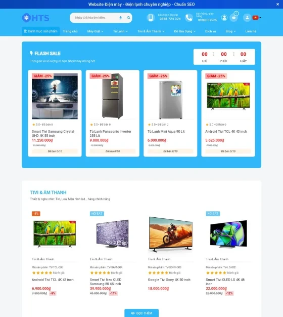 Mẫu giao diện Mẫu website thương mại điện tử Điện máy - Điện lạnh 2