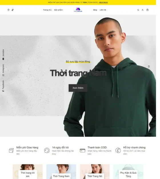 Mẫu giao diện Thời trang Nam Nữ - Mẫu 1