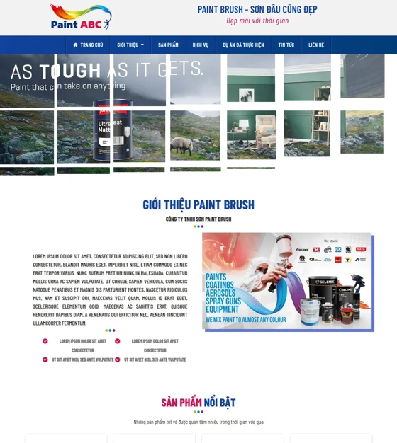 Mẫu giao diện Mẫu website công ty bán sơn, vật liệu xây dựng
